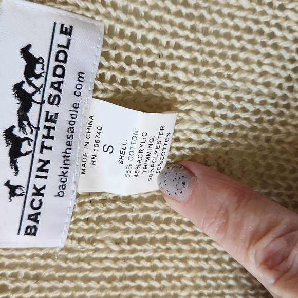 Back In The Saddle Womens Sweater sz S Cream - Picture 3 of 11